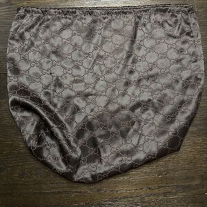 GUCCI Brown Dust Storage Silk Drawstring Bag Medium  Made in ITALY 16x12